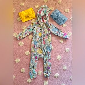 Posh Peanut Disney princess Floral Kids One Piece with Hood